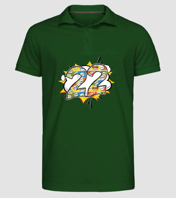 Birthday Comic Number 22 model verde închis pe tricou