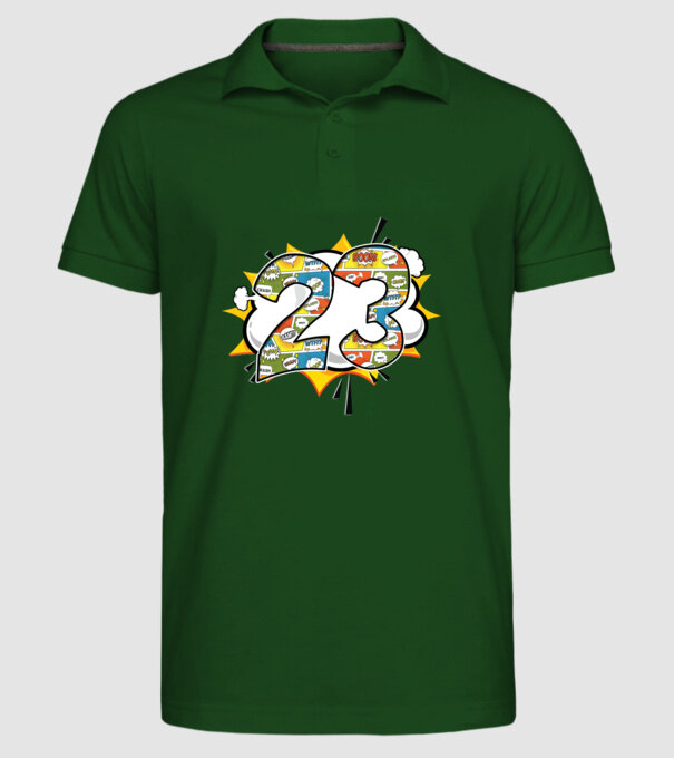 Birthday Comic Number 23 model verde închis pe tricou