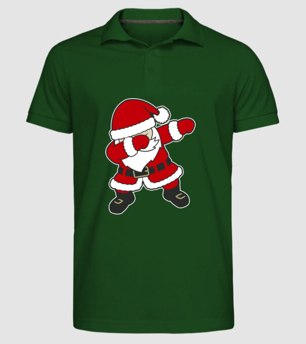 Dabbing Santa model verde închis pe tricou
