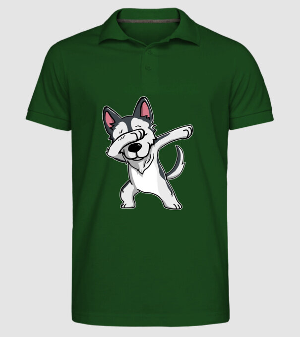 Husky DAB model verde închis pe tricou