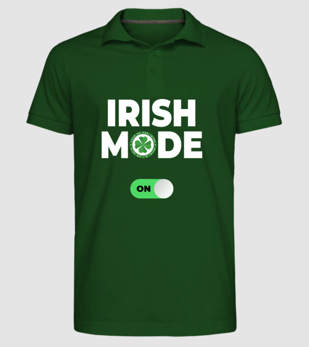 Irish mode on! model verde închis pe tricou