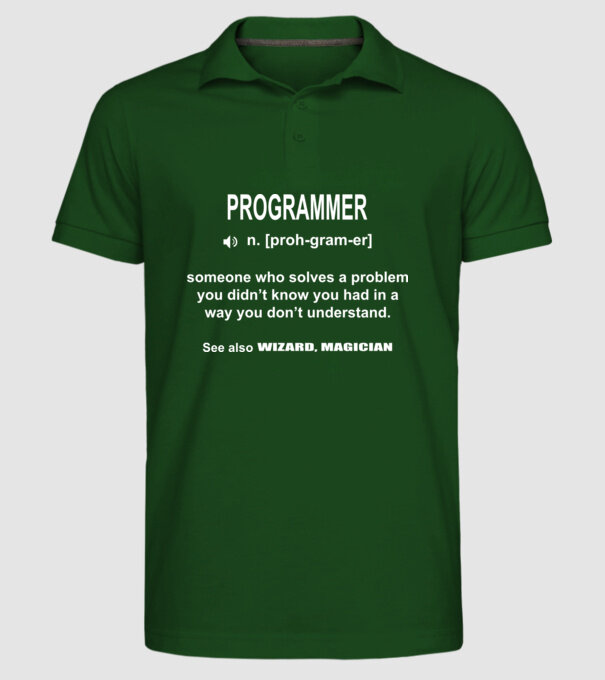 Programmer model verde închis pe tricou