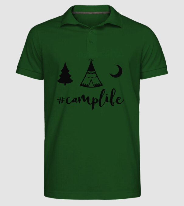 camplife model verde închis pe tricou