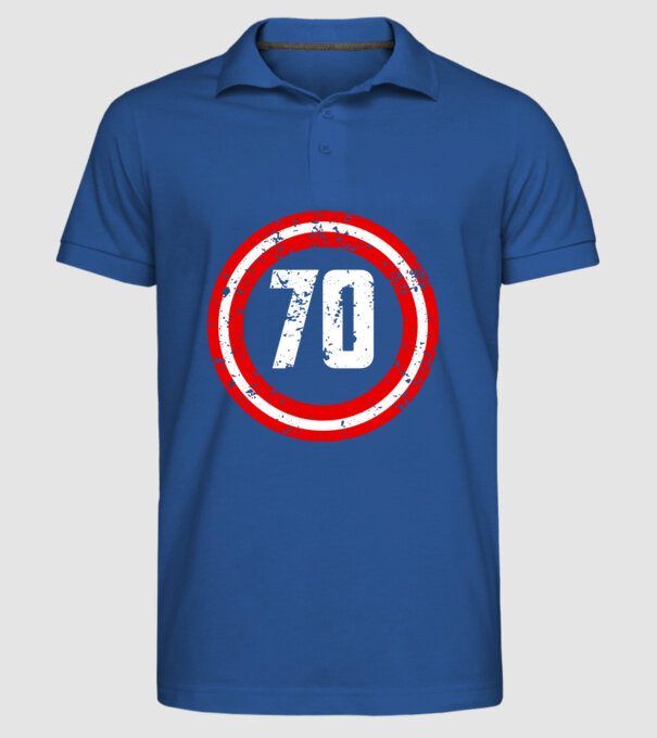 Birthday captain 70 Years old model albastru regal pe tricou