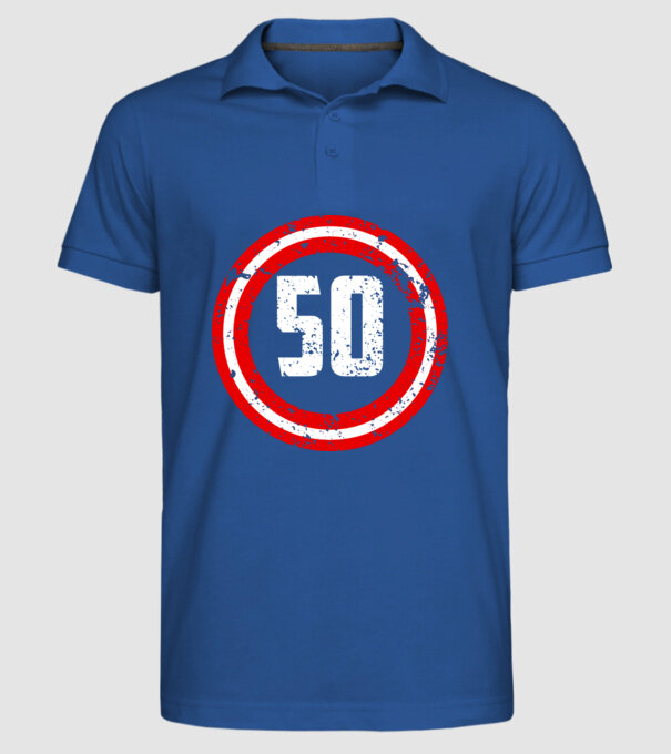 Birthday captain 50 Years old model albastru regal pe tricou