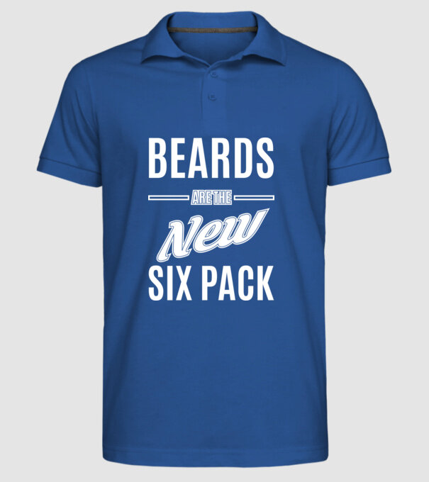 Beards are the new six pack model albastru regal pe tricou