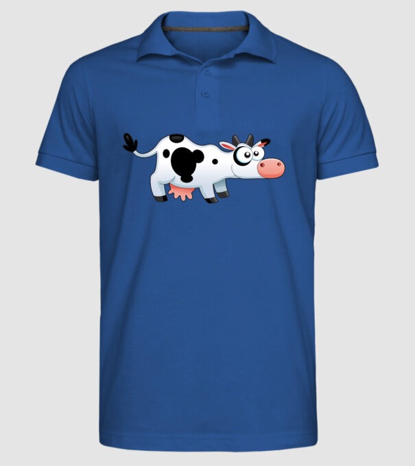 Cow model albastru regal pe tricou