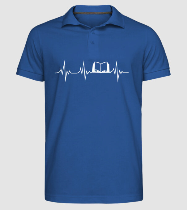 book ekg model albastru regal pe tricou