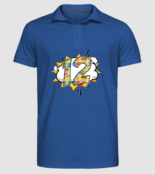 Birthday Comic Number 12 model albastru regal pe tricou