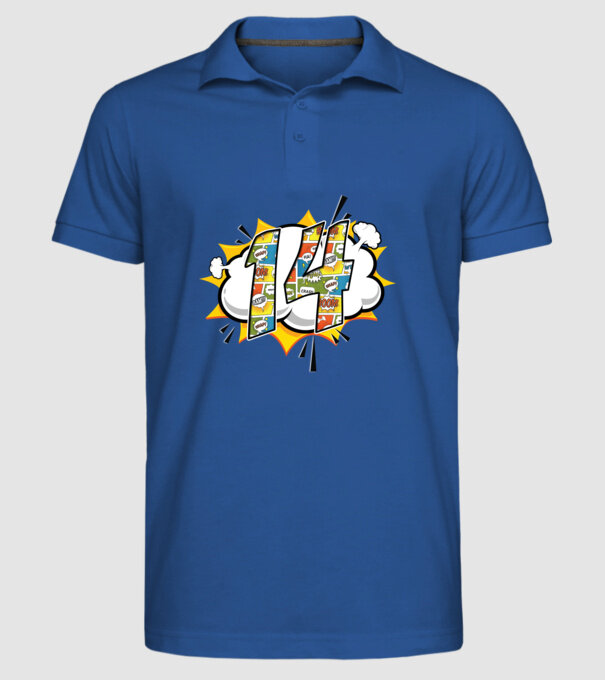 Birthday Comic Number 14 model albastru regal pe tricou