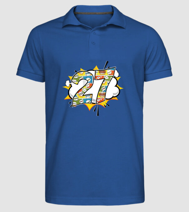 Birthday Comic Number 27 model albastru regal pe tricou