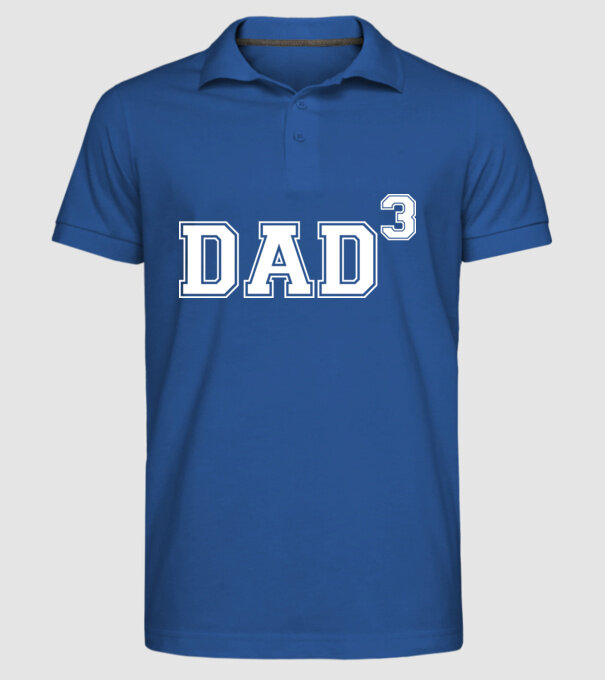 Dad for three model albastru regal pe tricou