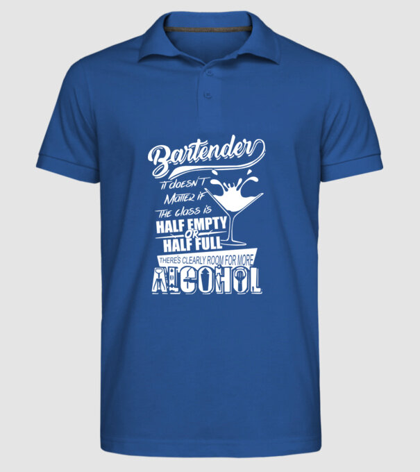 Half empty or half full model albastru regal pe tricou