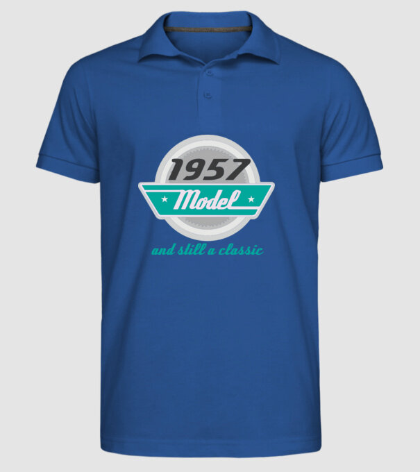 Model and still a classic - 1957 model albastru regal pe tricou