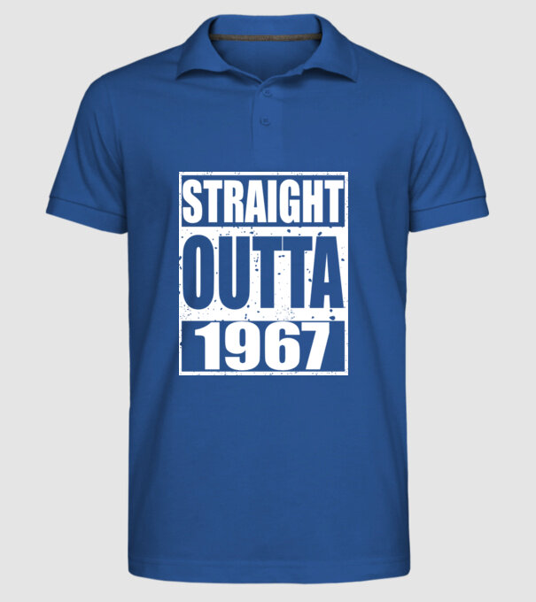 Straight Outta - 1977 model albastru regal pe tricou