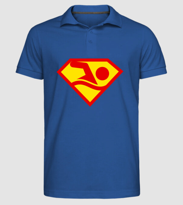 Supersportiv ÎNOTĂTOR model albastru regal pe tricou