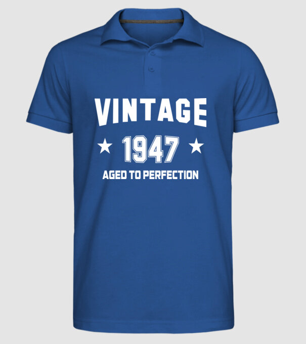 Vintage - 1947 model albastru regal pe tricou