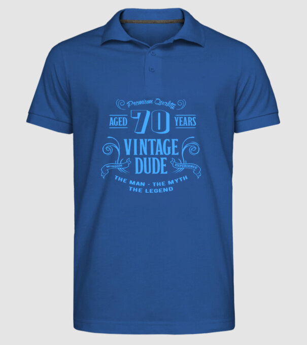 Vintage Dude - 70 model albastru regal pe tricou