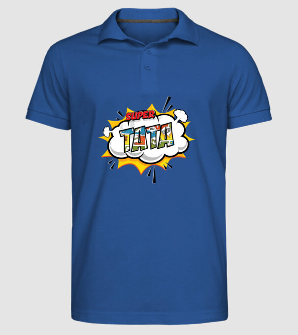 Super tata model albastru regal pe tricou