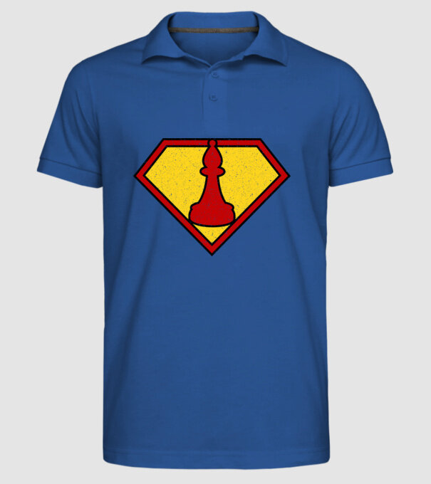 SuperChess alergător de șah model albastru regal pe tricou