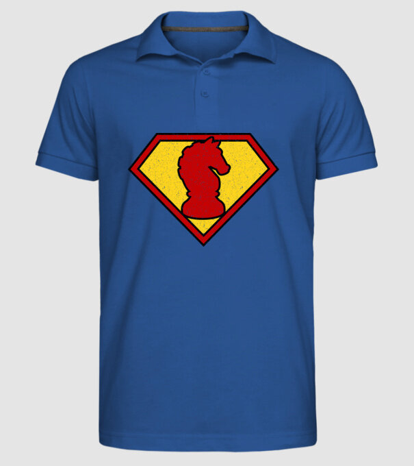 SuperChess cal de șah model albastru regal pe tricou