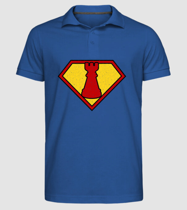 SuperChess turnul de sah model albastru regal pe tricou