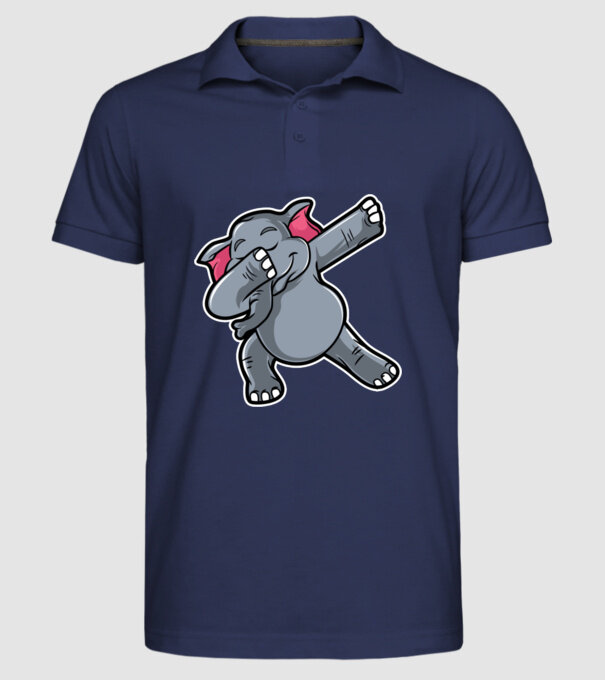 Elefant DAB model albastru închis pe tricou