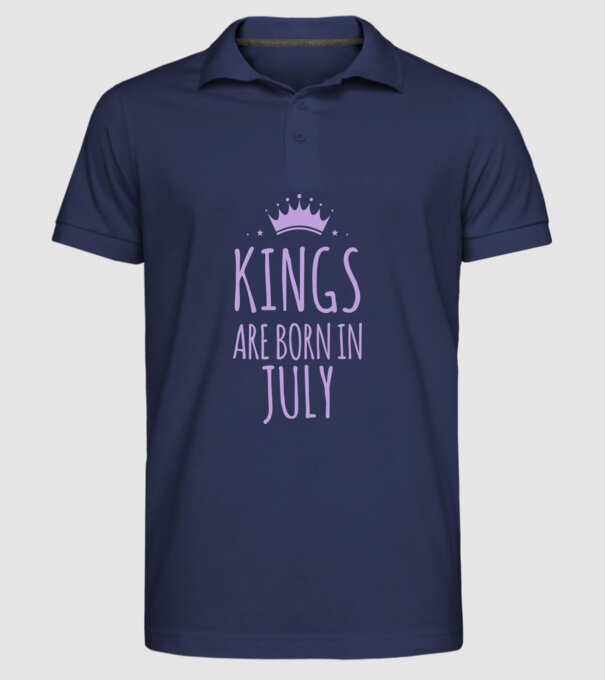 Kings are born in - July model albastru închis pe tricou