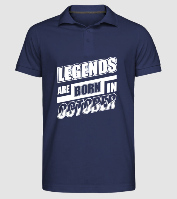 Legends are born in October model albastru închis pe tricou