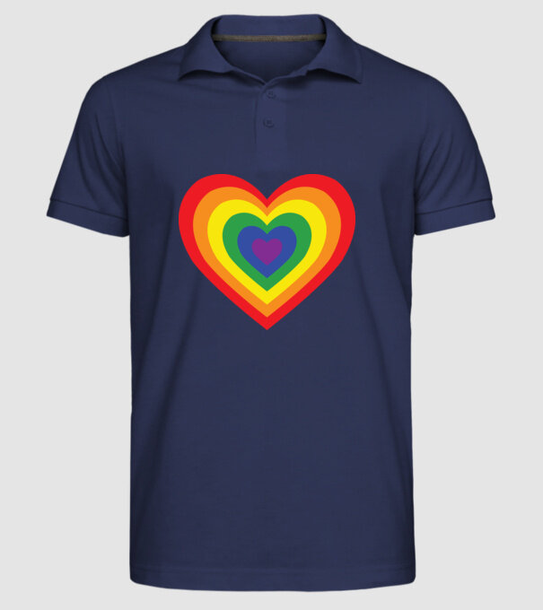 inimă lgbtq model albastru închis pe tricou