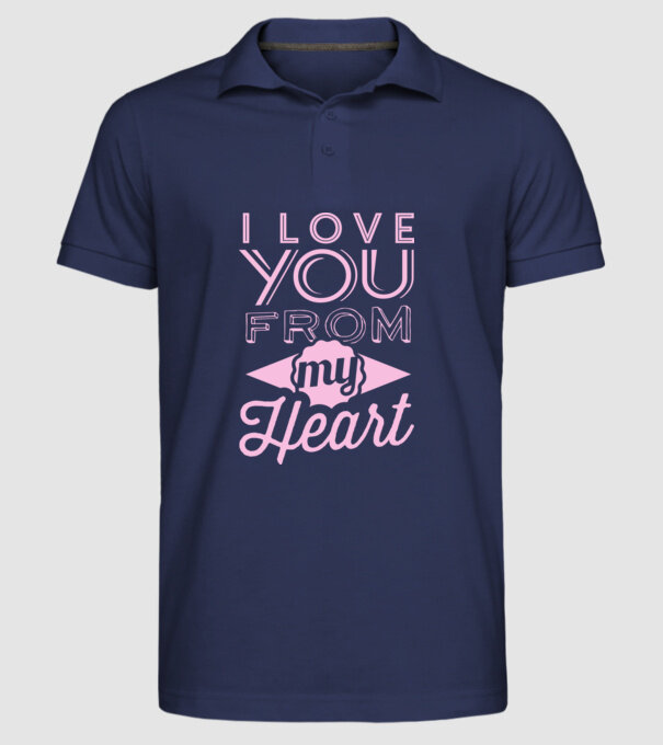 love you from model albastru închis pe tricou