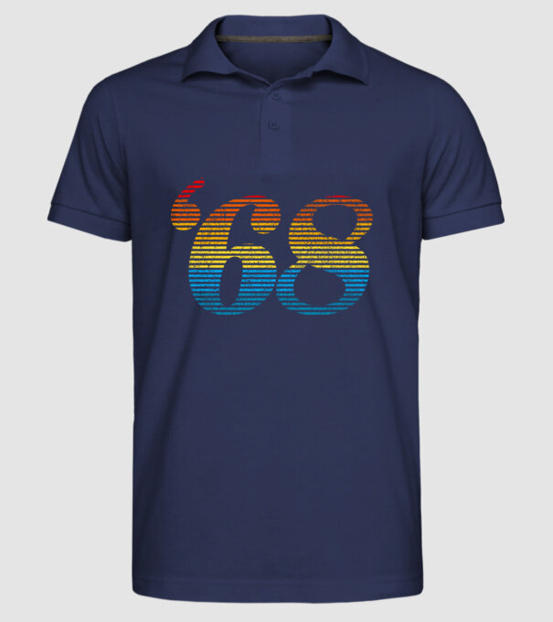Retro Birthday 1968 model albastru închis pe tricou