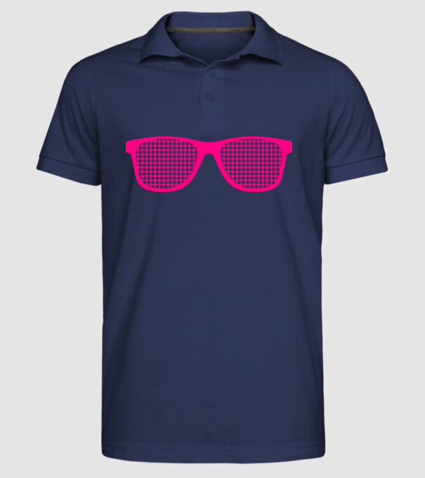 Ochelari model albastru închis pe tricou