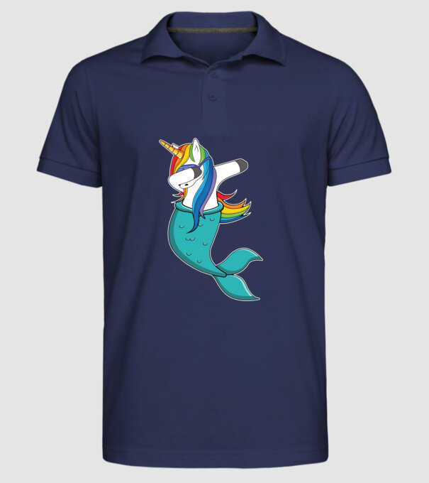 Unicorn Sirenă DAB model albastru închis pe tricou