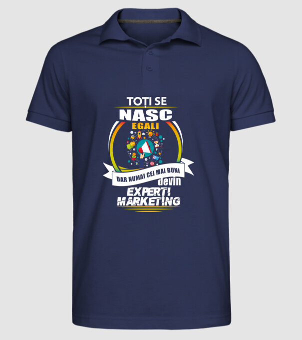 Toți se nasc egali, dar numai cei mai buni devin experți marketing model albastru închis pe tricou