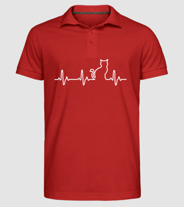 cat ekg model roșu pe tricou