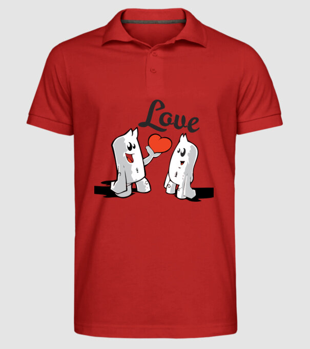 dragoste interesantă model roșu pe tricou