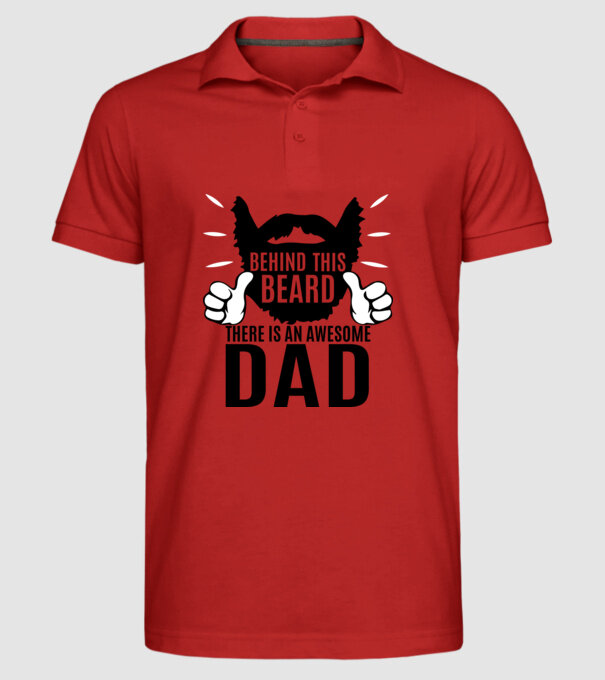 În spatele acestei bărbi se află un tată cool (engleză) model roșu pe tricou