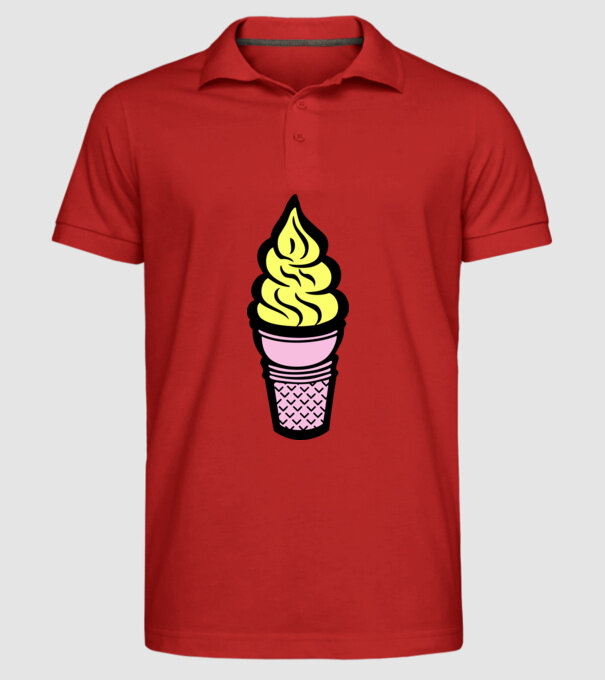 Înghețată model roșu pe tricou