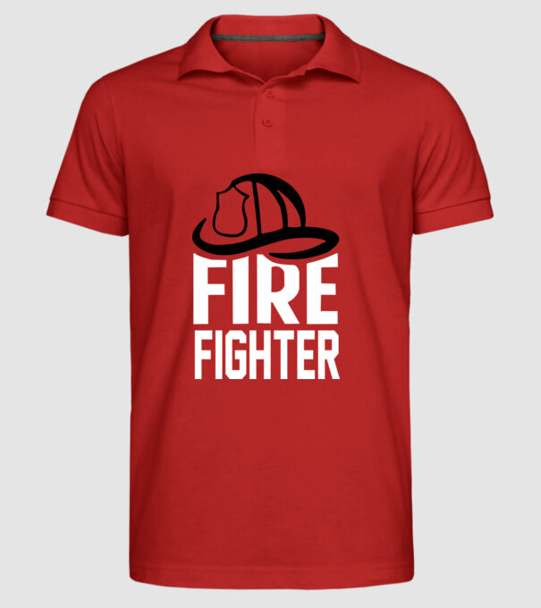 Fire fighter model roșu pe tricou