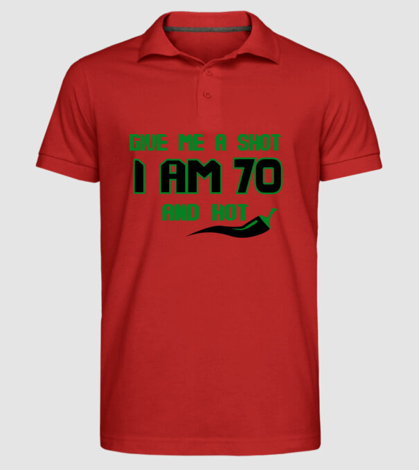 Give me a shot - 70 model roșu pe tricou