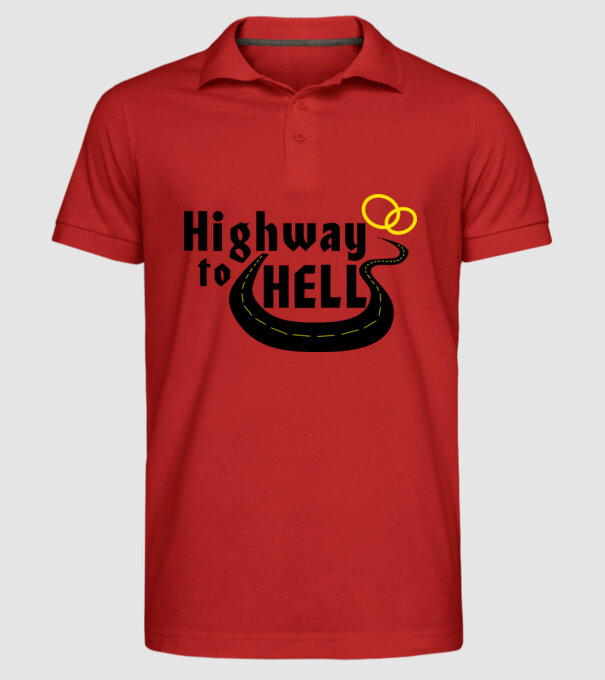 Highway to hell simple model roșu pe tricou