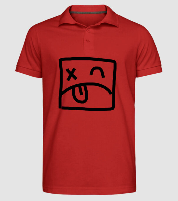 model roșu pe tricou