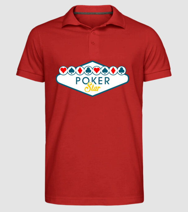 Star Poker model roșu pe tricou