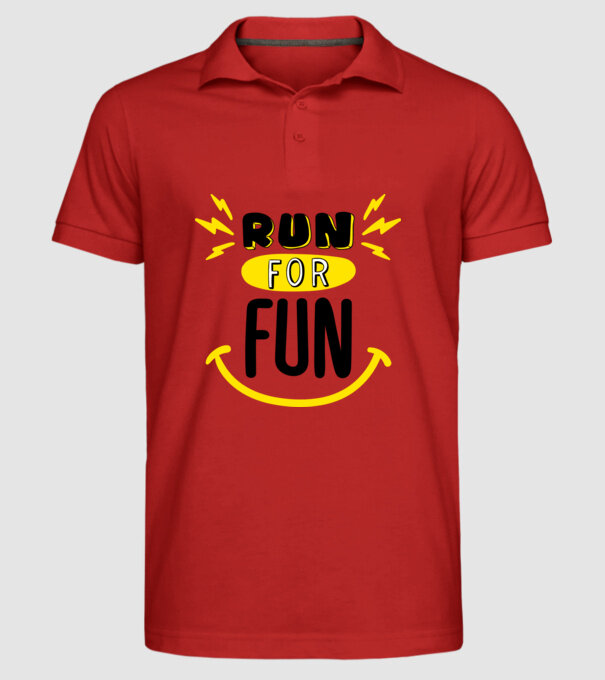 Run for fun model roșu pe tricou