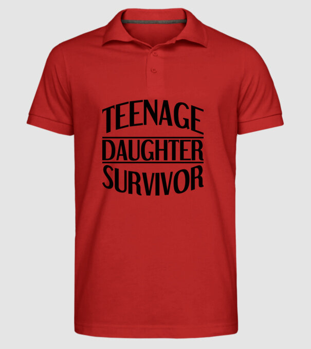 teenage daughter survivor model roșu pe tricou