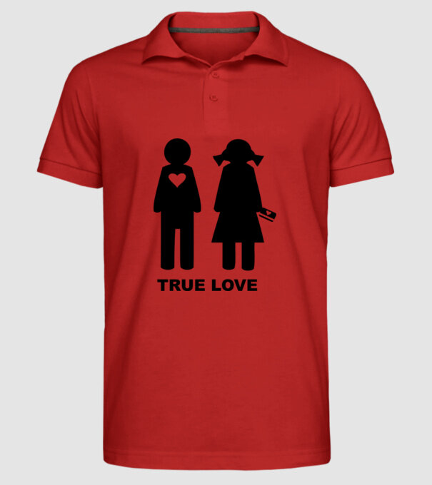 True Love model roșu pe tricou