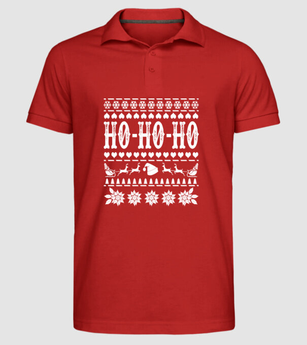 Ugly sweater hohoho model roșu pe tricou