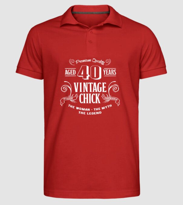 Vintage chick - 40 model roșu pe tricou