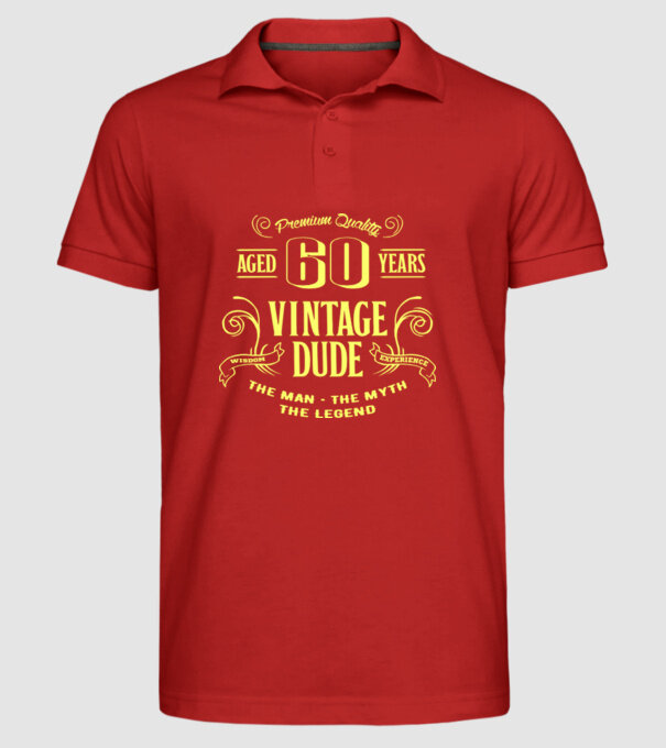 Vintage Dude - 60 model roșu pe tricou